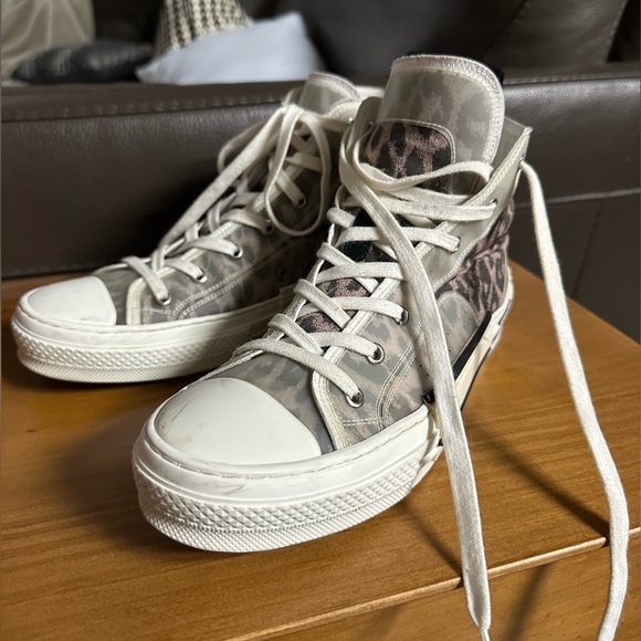 Dior B23 High-Top Sneakers Leopard Canvas Print Unisex Size 41 Women’s 10 RARE - Picture 13 of 14